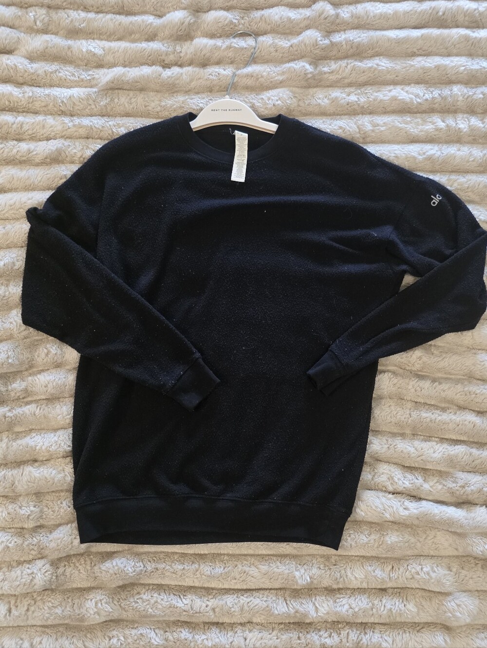 Authentic Alo Black Crewneck Sweatshirt With Logo On arm